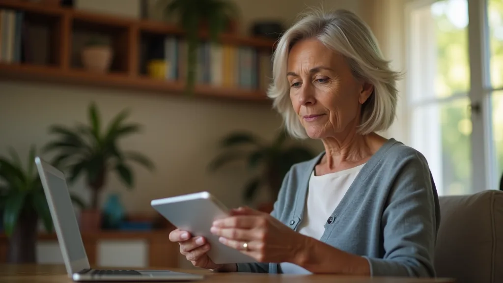 Using a tablet at home