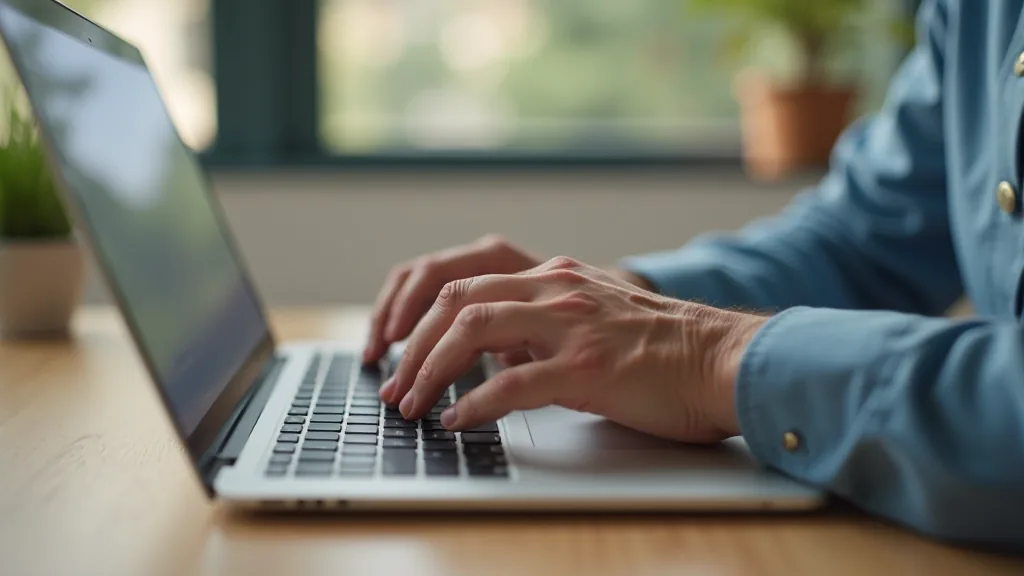 Reading a document at a desk